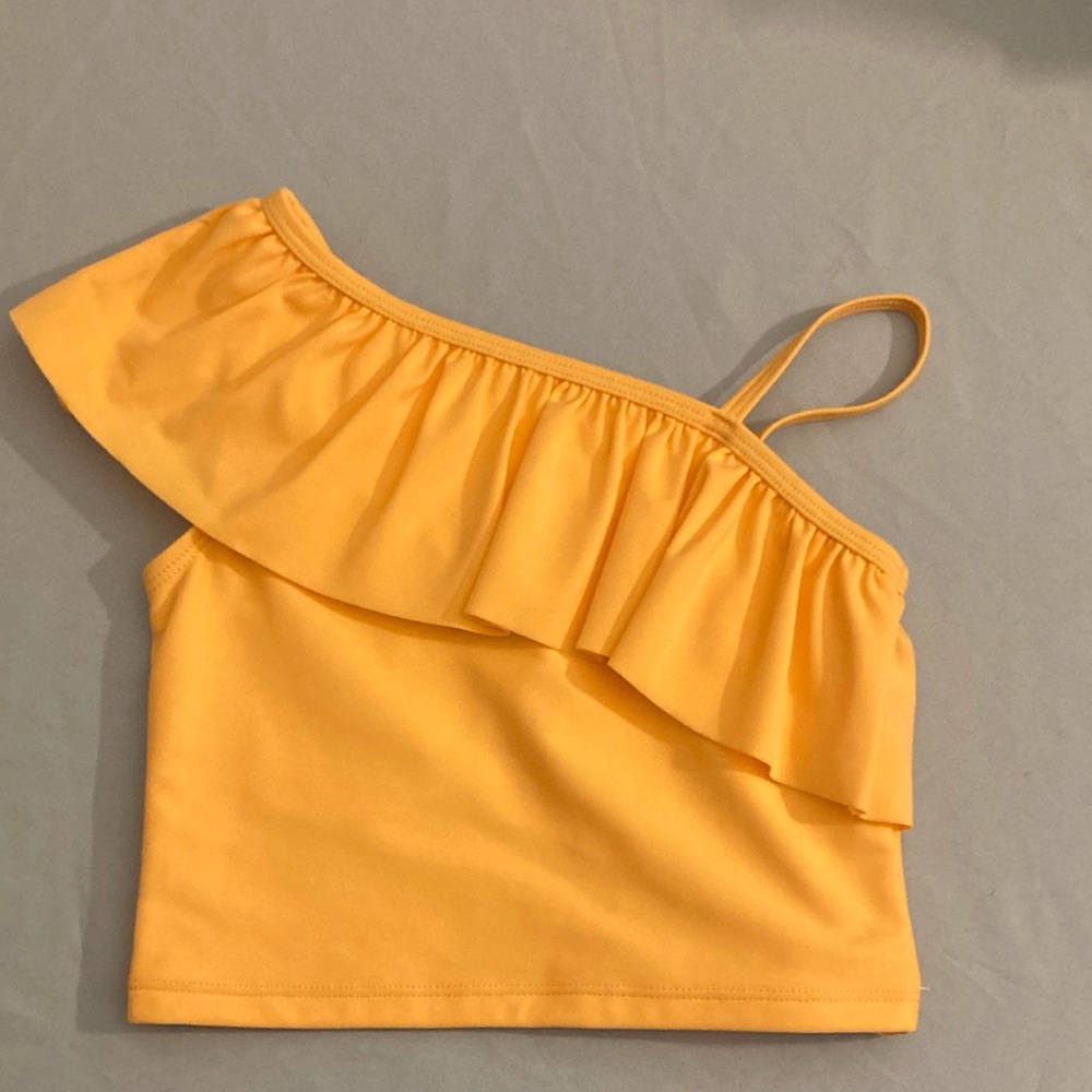 Ruffle Butts creamsicle ruffle bathing suit top